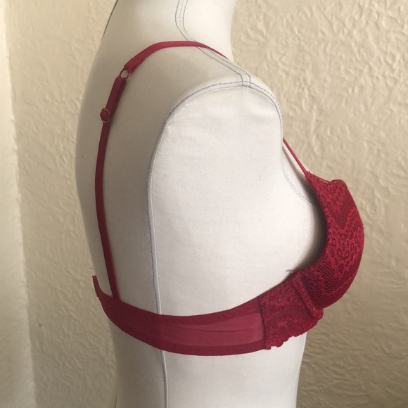 La Senza Obsession Dark Red Scalloped Lace Underwire Bra 34B - Picture 6 of 11